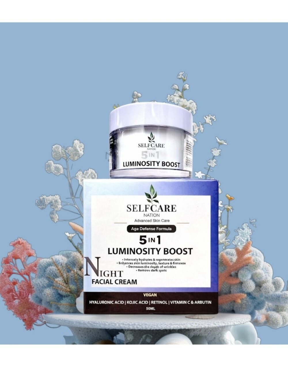 5-in-1 Luminosity Boost Night Facial Cream 50ml - Self Care Canada